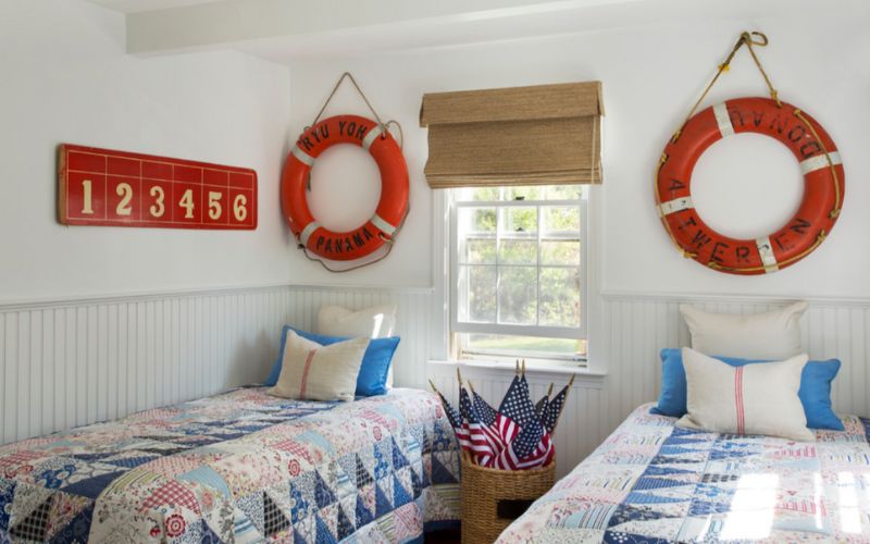 a traditional nautical style bedroom