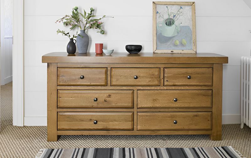 warm wooden chest of drawers